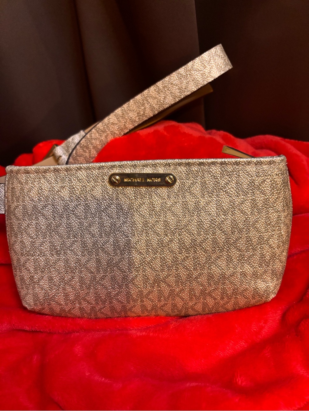 Michael Kors Metallic Gold Wristlet Clutch